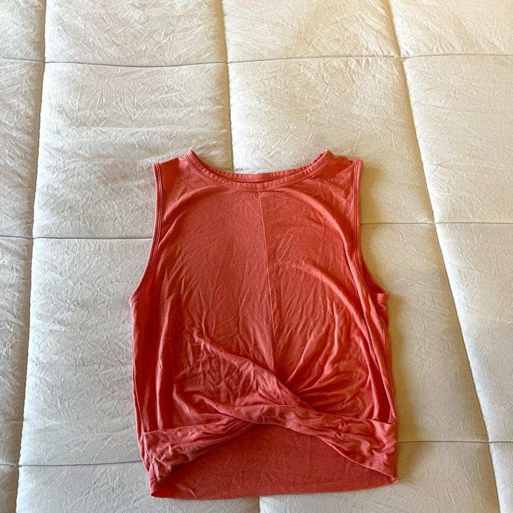 Coral Sleeveless Twist Front Top